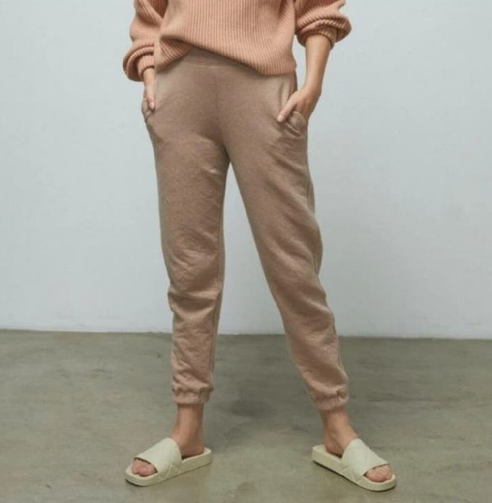 Lunya Restore Double Faced Pant Sweatpant Jogger Otium Tan Heather Small NWOT